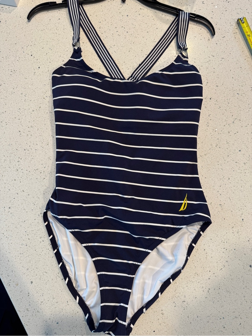 Nautica Striped One-Piece Swimsuit Navy/White ** PLEASE READ DESCRIPTION**